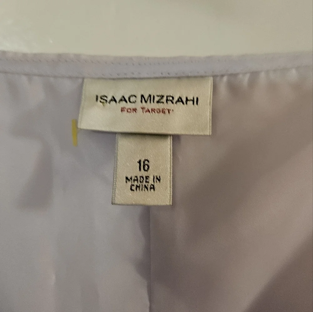 Isaac Mizrahi Purple Pleated Tie Front Midi Dress, Chest21, Belt 18 and Long43 - Picture 3 of 5